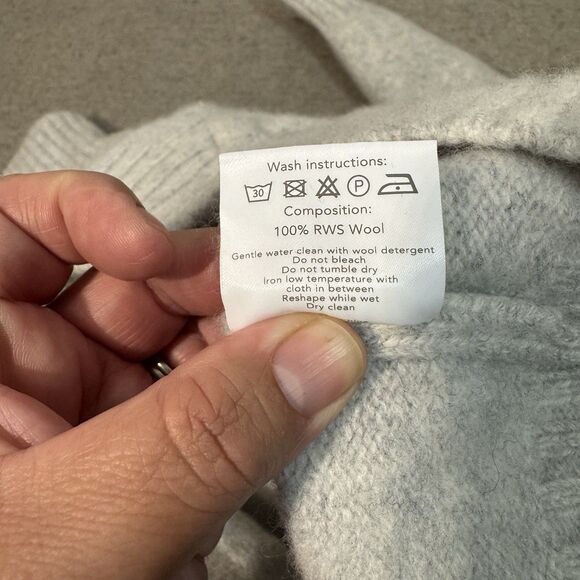 Woolland Norway Solsiden Knitted Sweater Wool 1/2 Zip Gray Washable Kids 12-14 - Picture 8 of 8